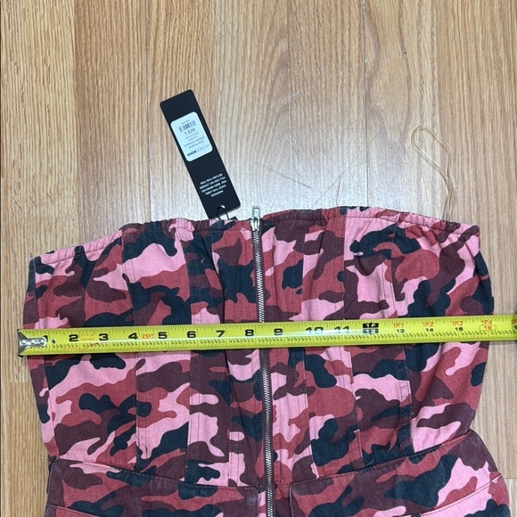 Fashion Nova. Red and Orange Jumpsuit with Wide-Leg Design - Picture 4 of 9